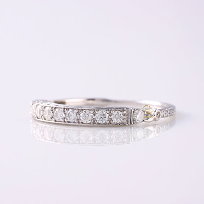 Vintage Moissanite Antique Stacking Wedding Band