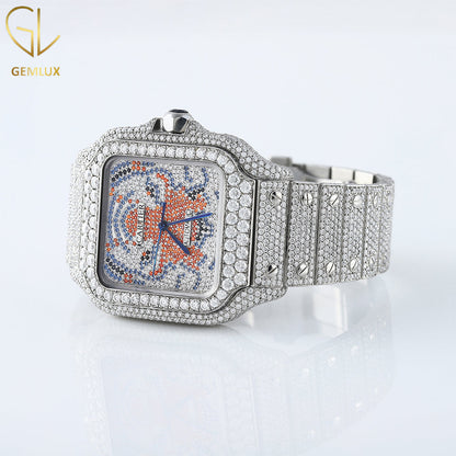 Square Dial Cerified Lab Grown Diamond Hip Hop Watch