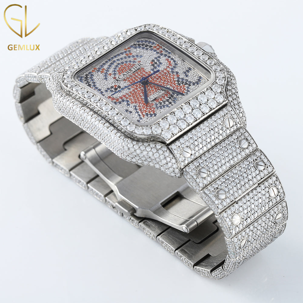 Square Dial Cerified Lab Grown Diamond Hip Hop Watch