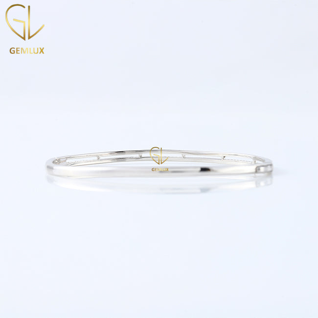 925 Silver Two Row Moissanite Diamond Bangles Bracelet For Women