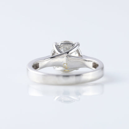 Pinch Style 2 CT Round Cut Lab Grown Solitaire Ring