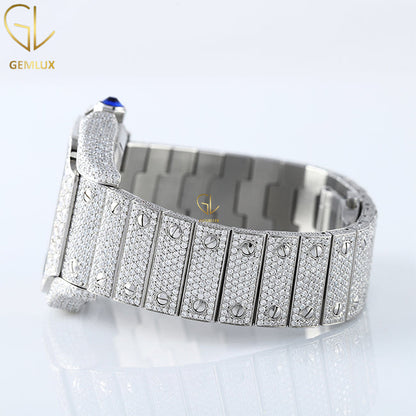 Iced Out Roman Square Dial VVS Moissanite Watch