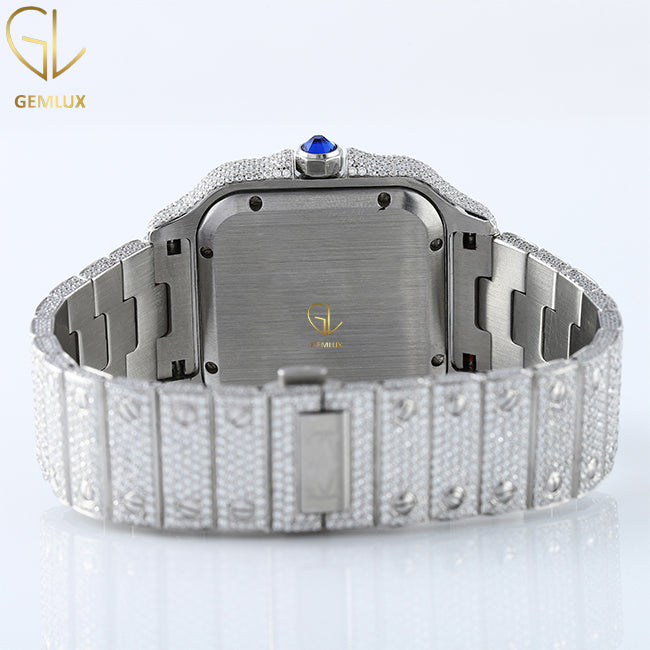 Iced Out Roman Square Dial VVS Moissanite Watch