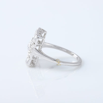 Vintage Art Deco Round Cut Moissanite Diamond Filigree Engagement Ring