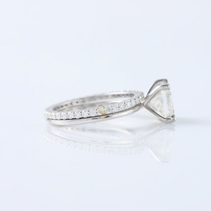 Princess Cut Moissanite Solitaire Diamond Ring With Matching Eternity Ring Set 