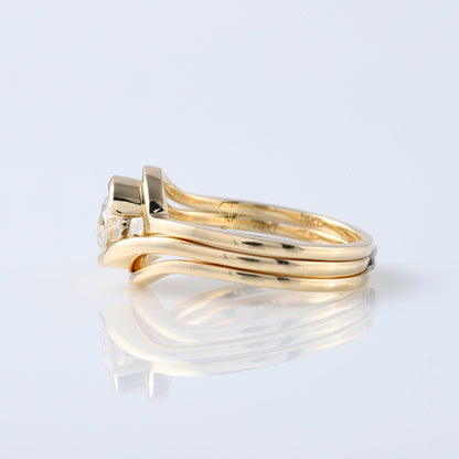 1 ct Round Cut Lab Grown Diamond Solitaire Bypass Trio Ring Set