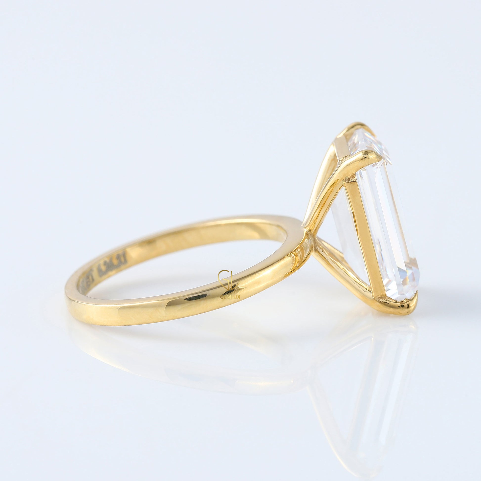 5.34ct Emerald Cut Lab Grown Solitaire Engagement Ring