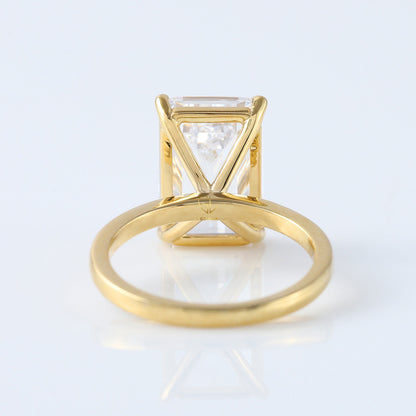 Emerald Cut Moissanite Solitaire Engagement Ring