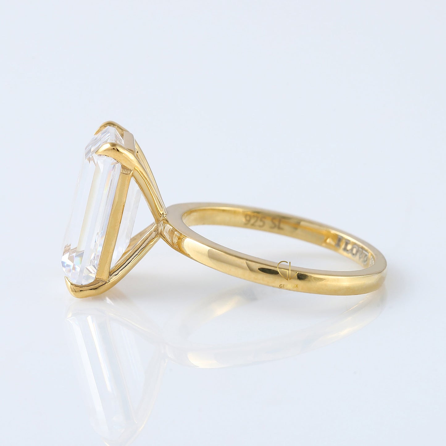 5.34ct Emerald Cut Lab Grown Solitaire Engagement Ring