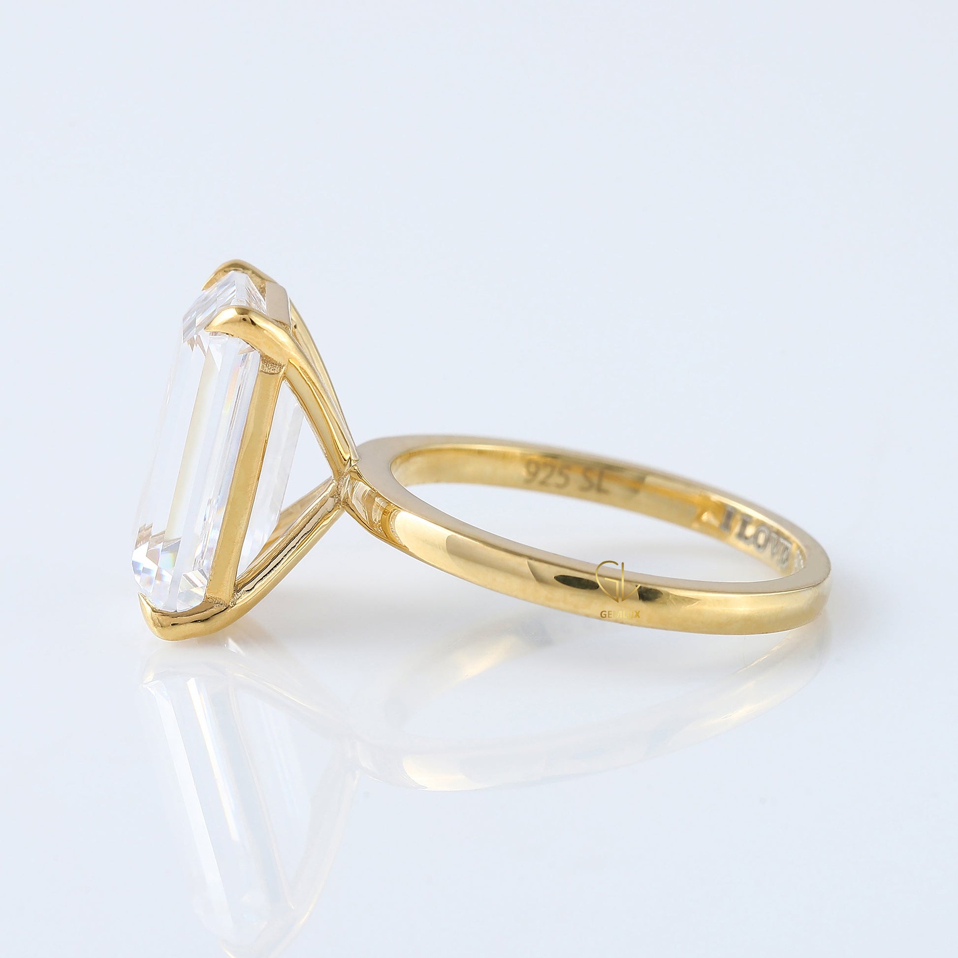 5.34ct Emerald Cut Lab Grown Solitaire Engagement Ring