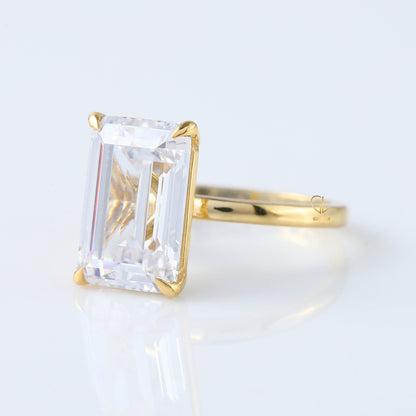 5.34ct Emerald Cut Lab Grown Solitaire Engagement Ring