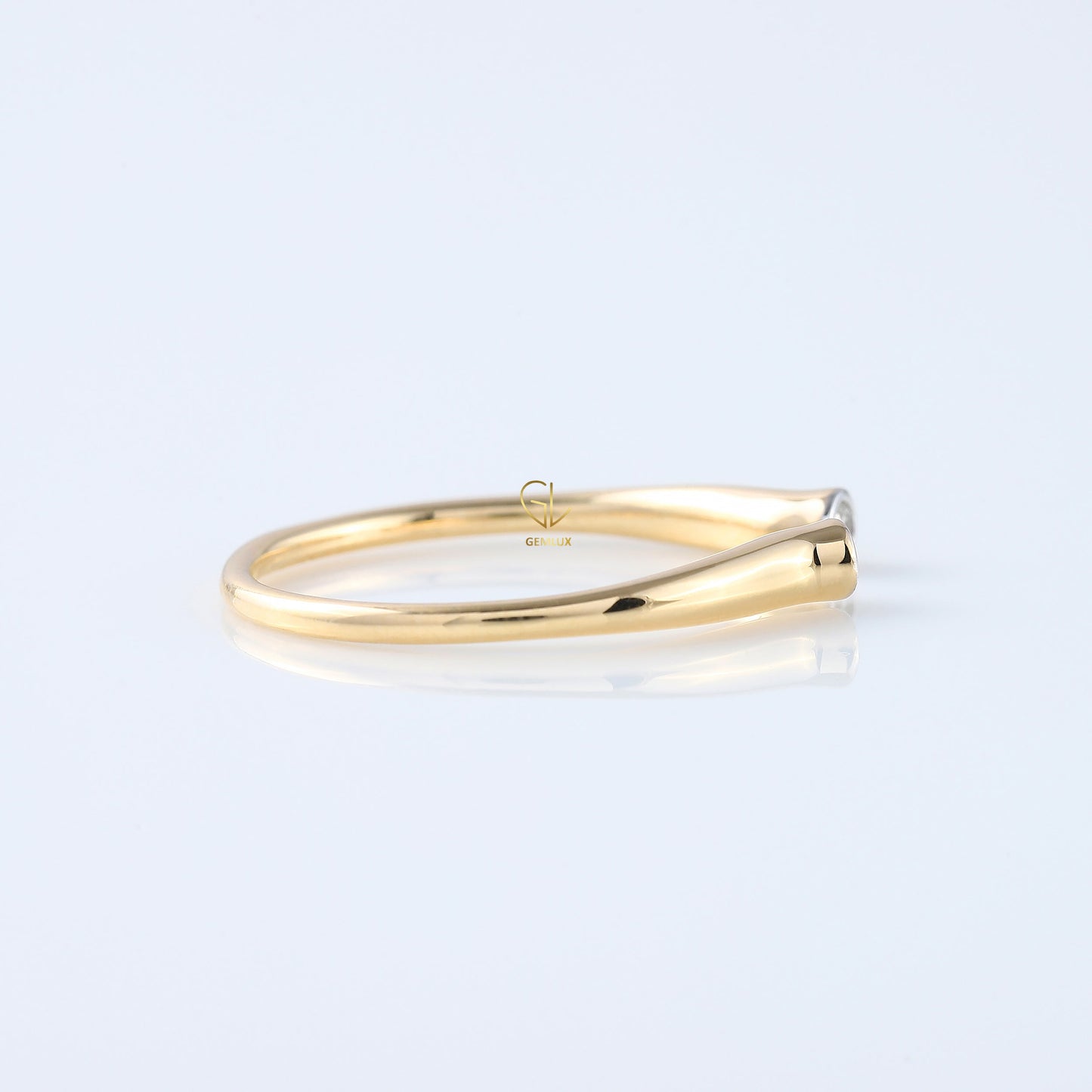 Open Cuff Two Stone Bezel Set Thin Stackable Band