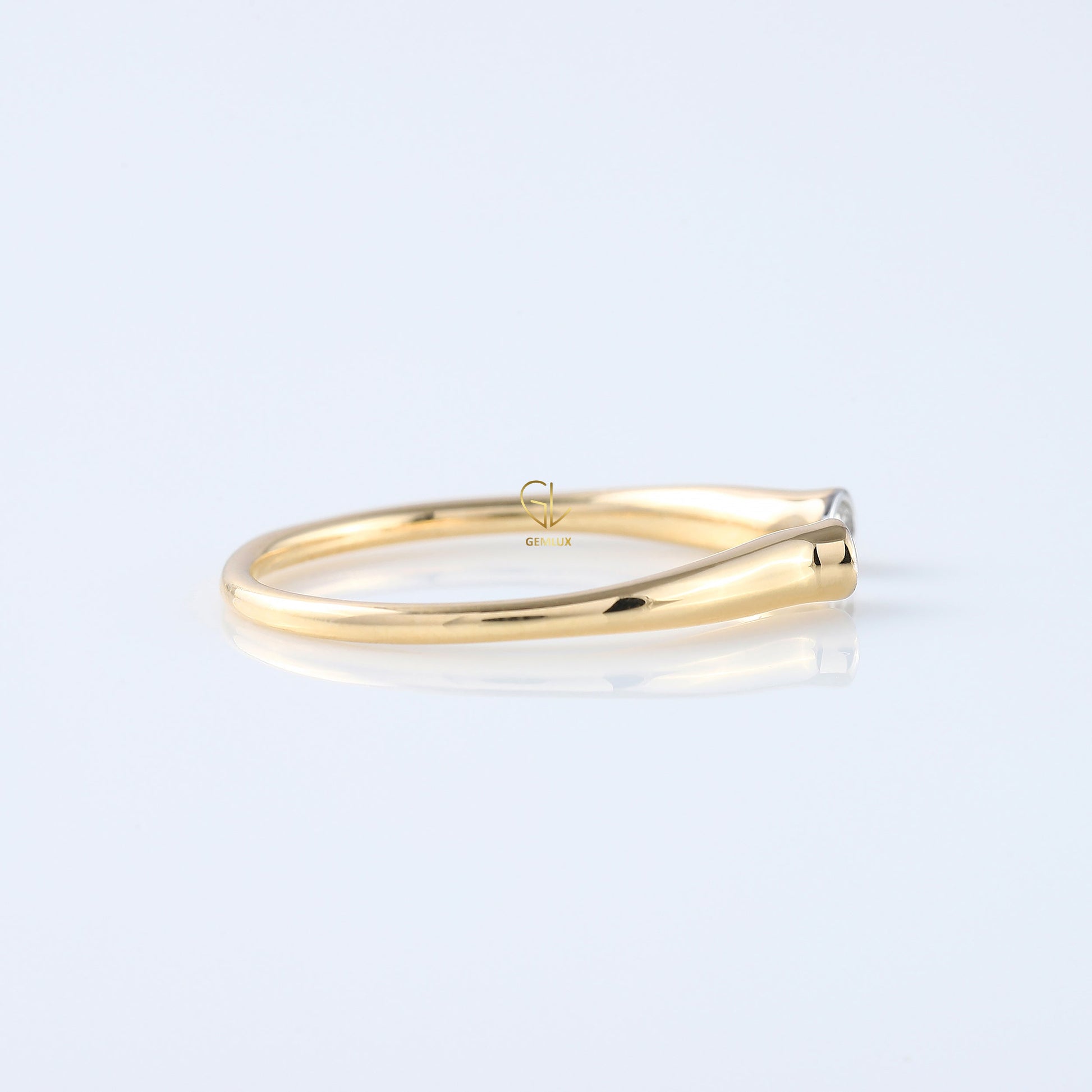 Open Cuff Two Stone Bezel Set Thin Stackable Band