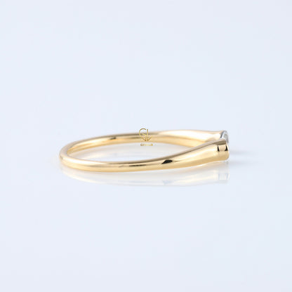 Open Cuff Lab Grown Two Stone Bezel Set Adjustable Band