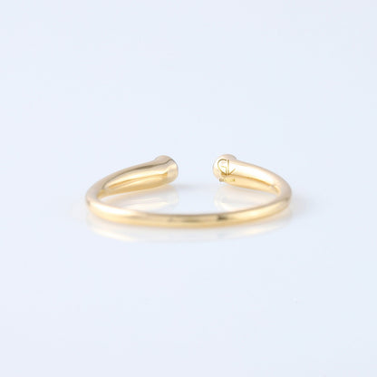 Open Cuff Two Stone Bezel Set Thin Stackable Band