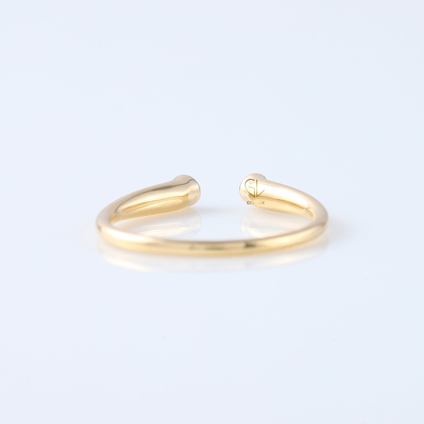 Open Cuff Lab Grown Two Stone Bezel Set Adjustable Band