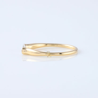 Open Cuff Lab Grown Two Stone Bezel Set Adjustable Band