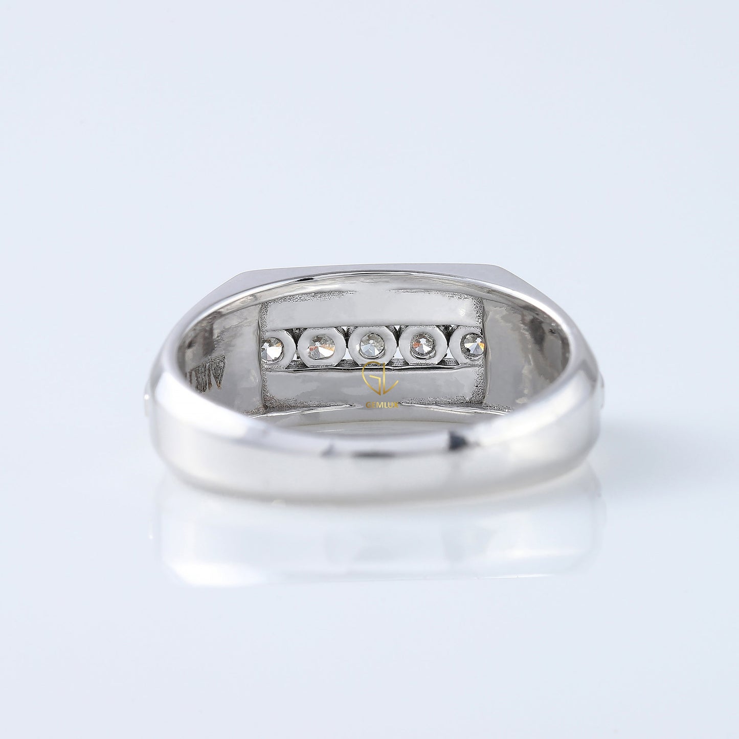 Five Stone Lab Grown Diamond Channel Set Men's Wedding Band