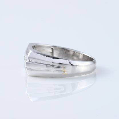 Five Stone Lab Grown Diamond Channel Set Men's Wedding Band