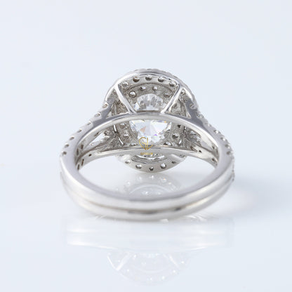 1 ct Oval Cut Lab Grown Split Shank Double Halo Ring