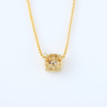 Cluster Floral Halo Round Cut Lab Grown Pendant Necklace