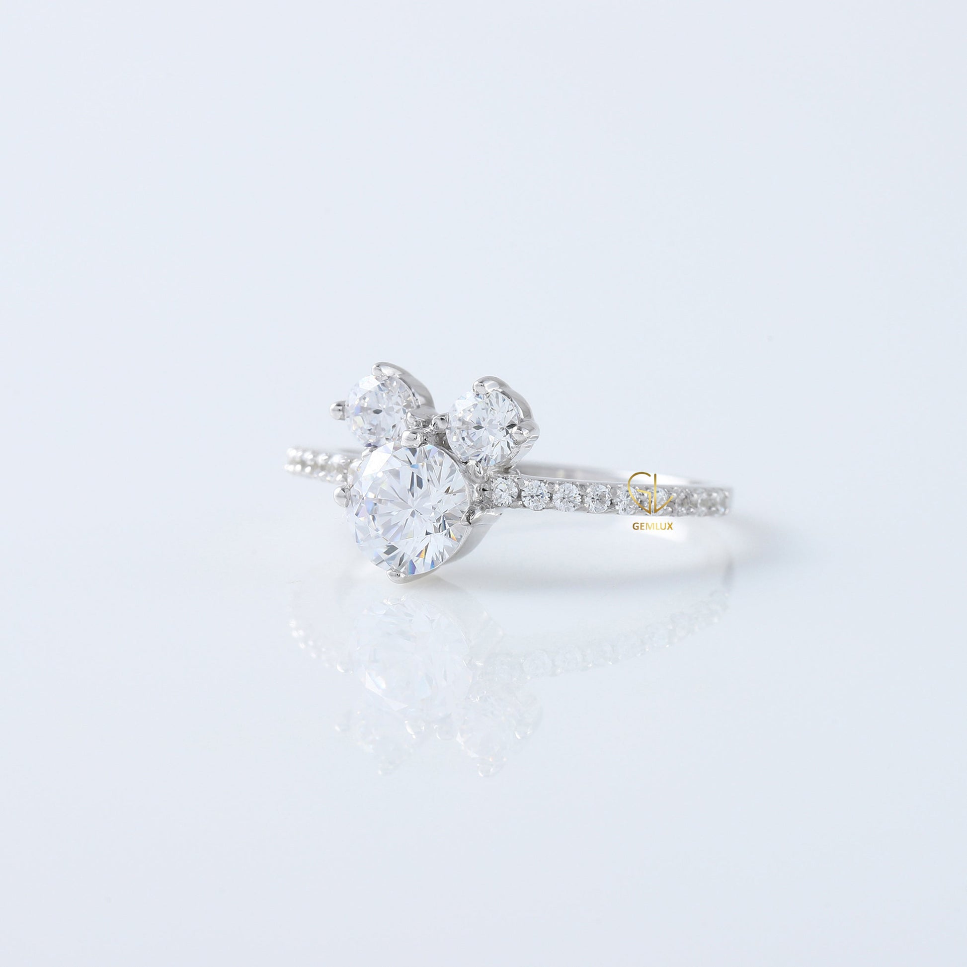 Three Stone Lab Grown Diamond Mickey Mouse Ring
