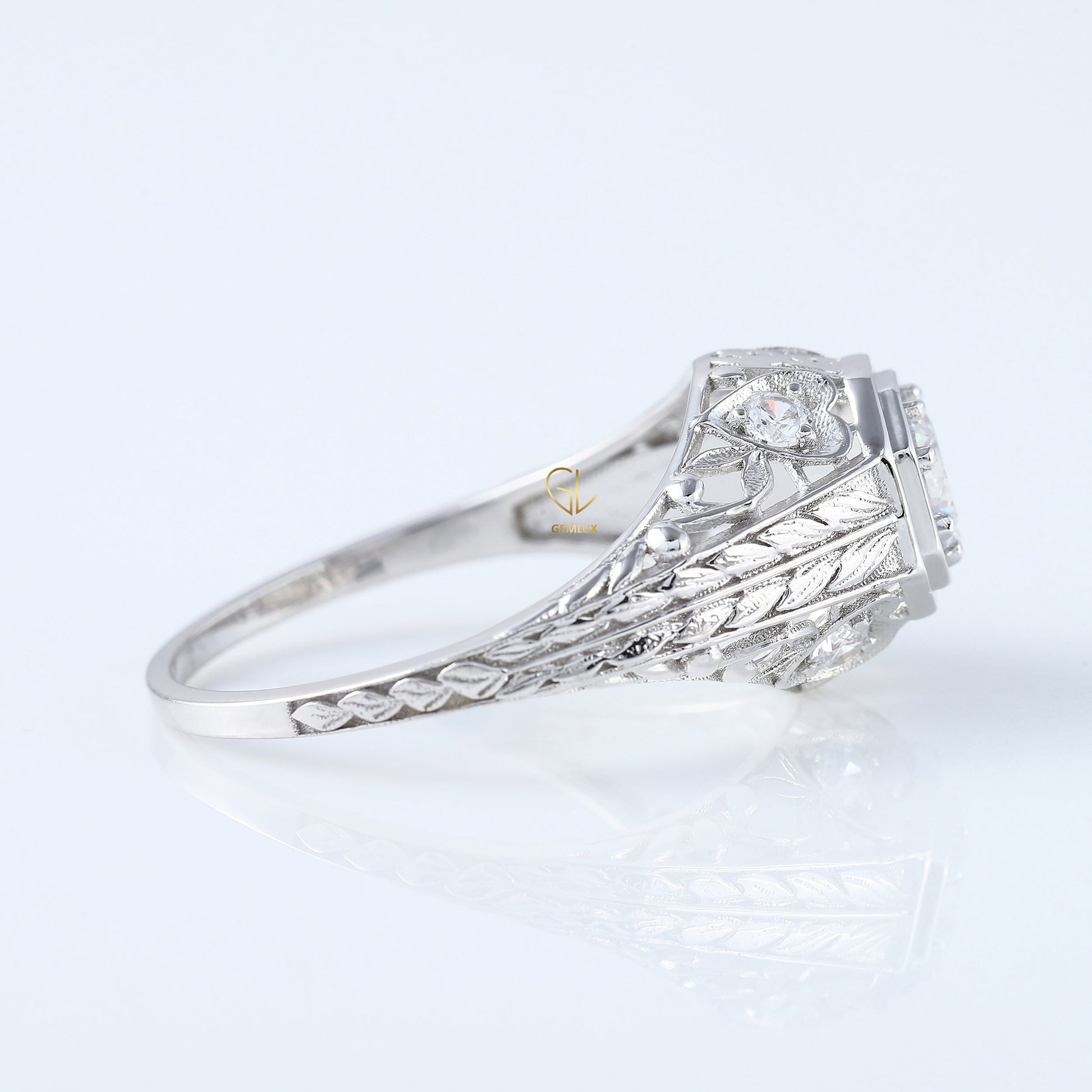 Vintage Inspired Round Cut Lab Grown Edwardian Ring