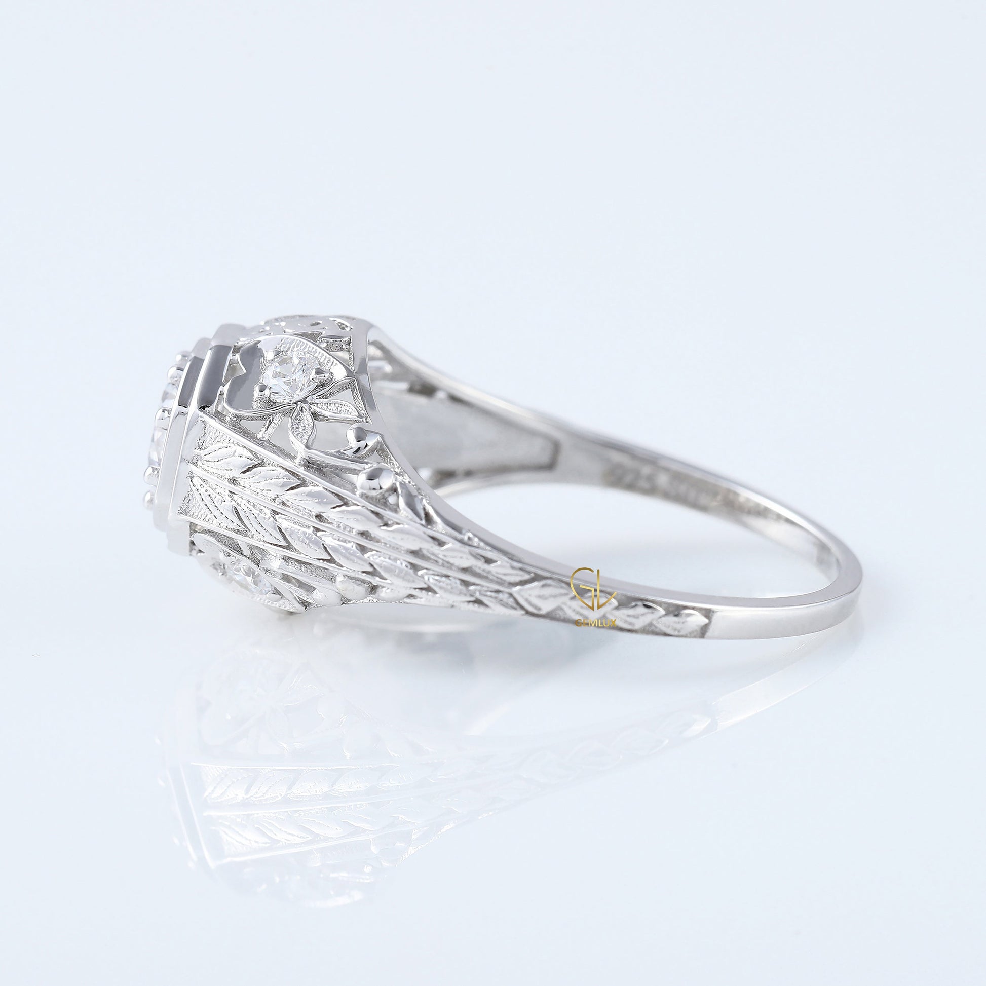 Vintage Inspired Round Cut Lab Grown Edwardian Ring