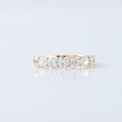 Seven Stone Round Cut Moissanite Diamond Eternity Wedding Band