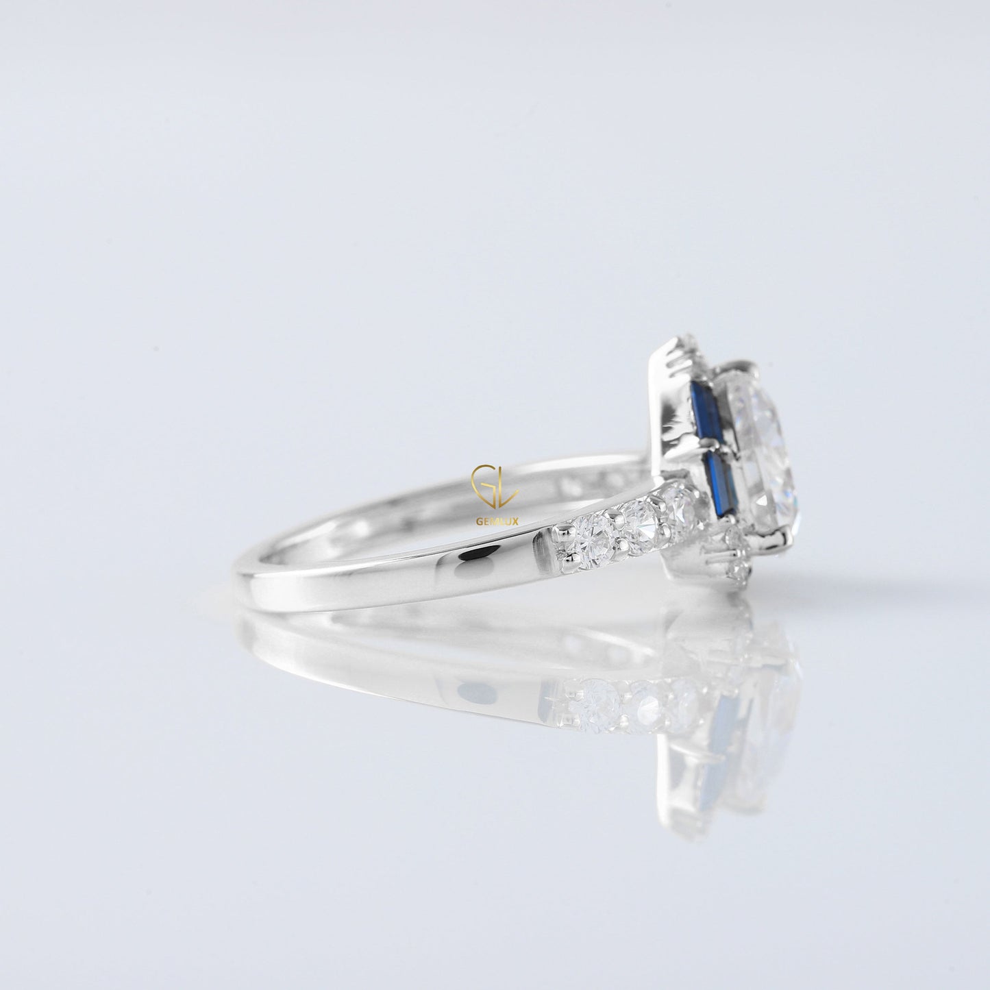 Trillion Cut Lab Grown Diamond Halo Ring