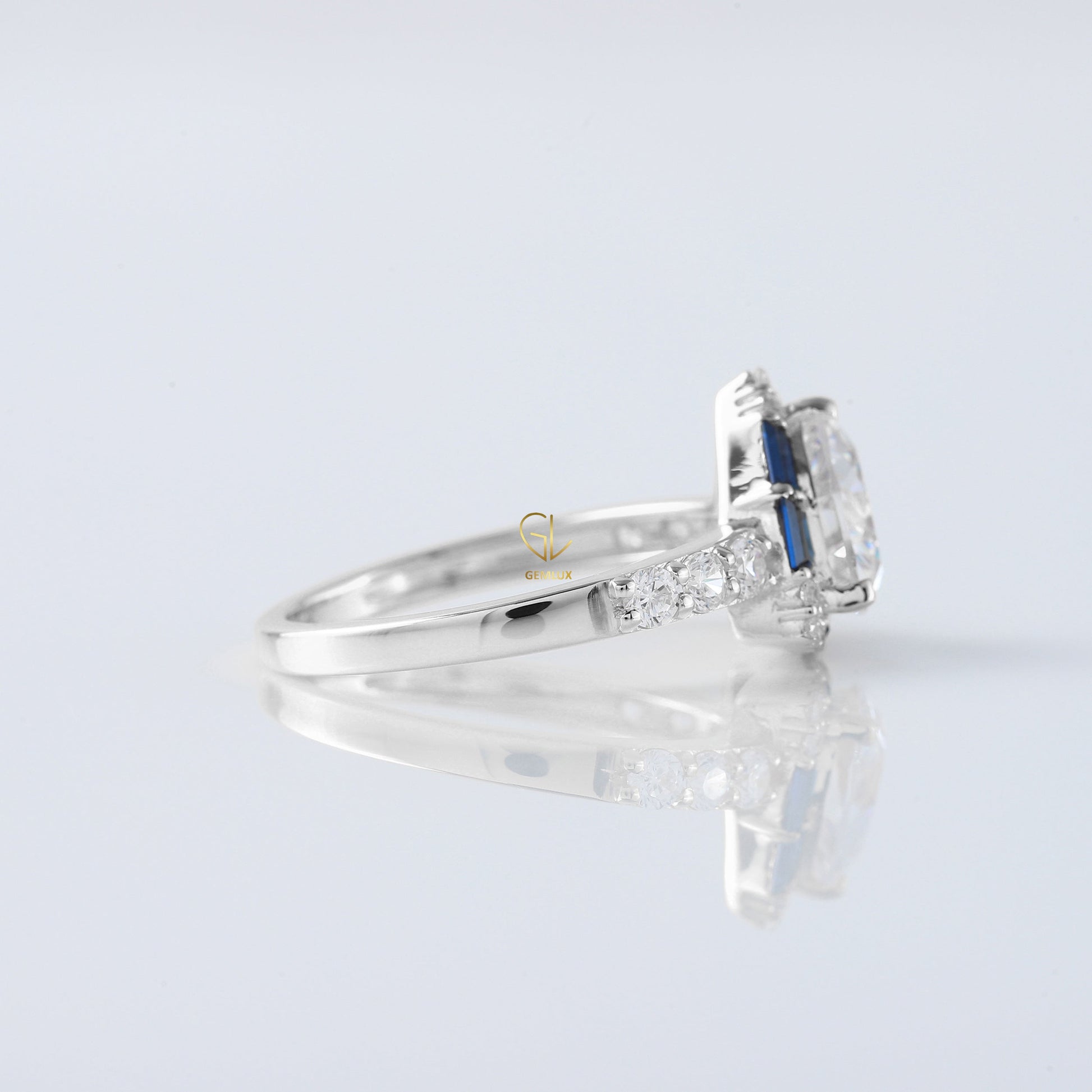 Trillion Cut Lab Grown Diamond Halo Ring