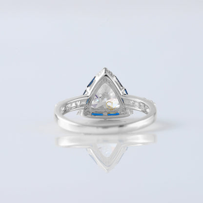 Trillion Cut Lab Grown Diamond Halo Ring