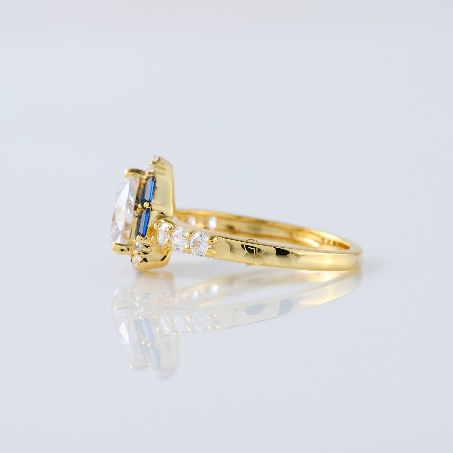 Trillion Cut Lab Grown Diamond Halo Ring