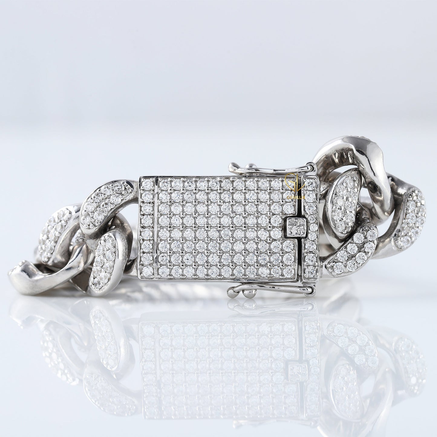 Hip Hop Iced Out Moissanite Cuban Link Bracelet