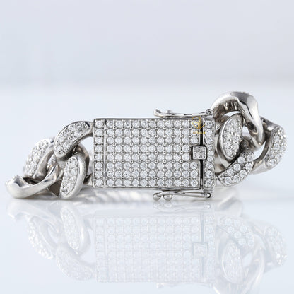 Hip Hop Iced Out Moissanite Cuban Link Bracelet