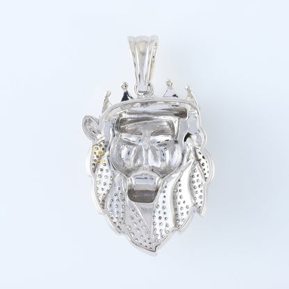 Bling Bling Moissanite Crown Head Lion Face Hip Hop Pendant