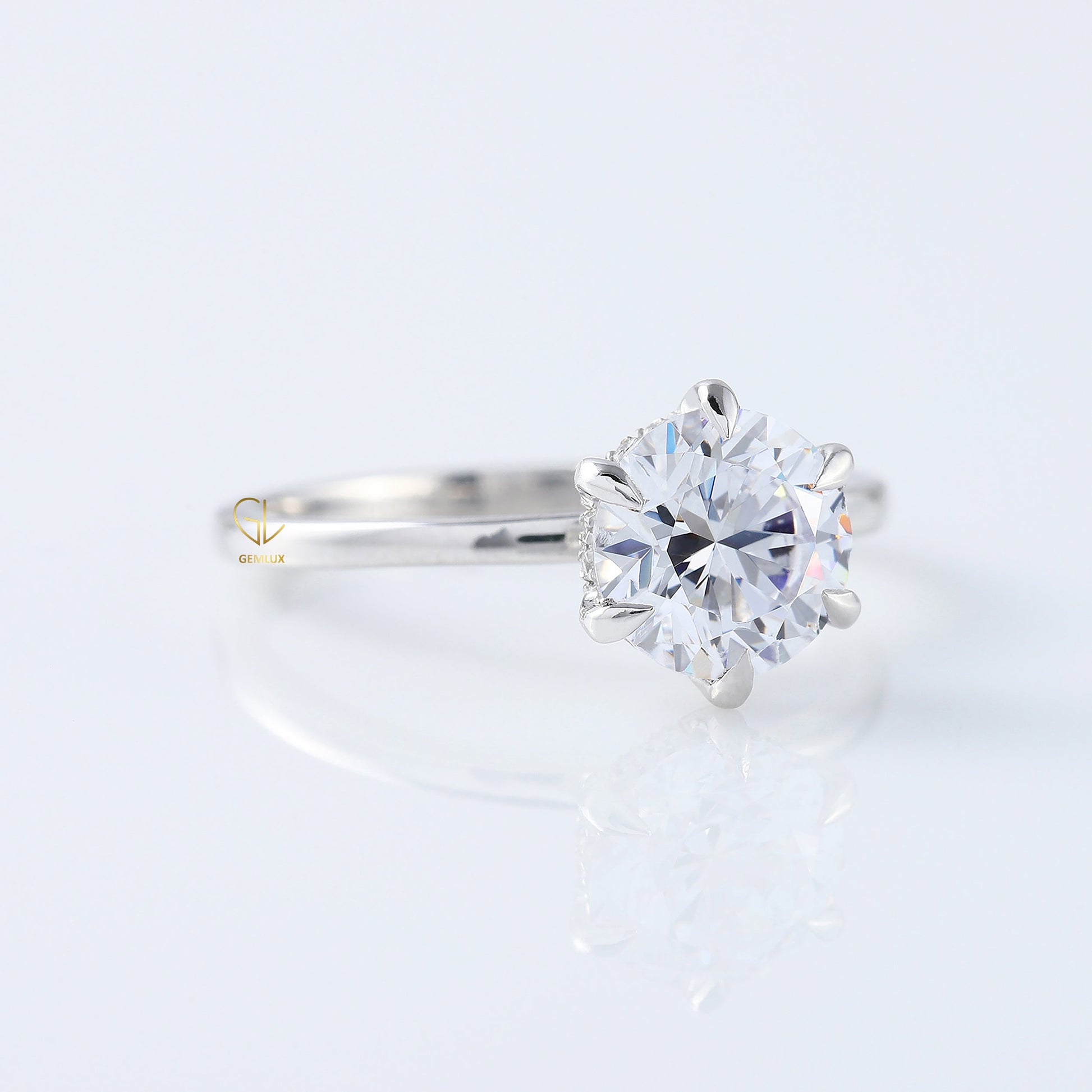 IGI Certified Round Cut Lab Grown Hidden Halo Solitaire Ring