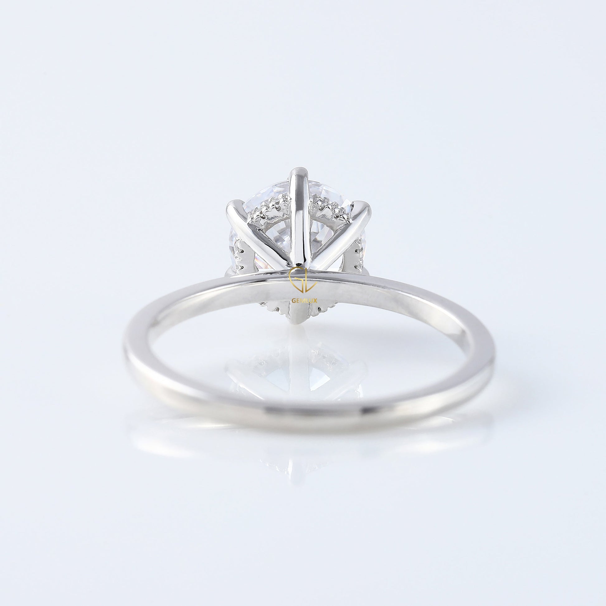 IGI Certified Round Cut Lab Grown Hidden Halo Solitaire Ring