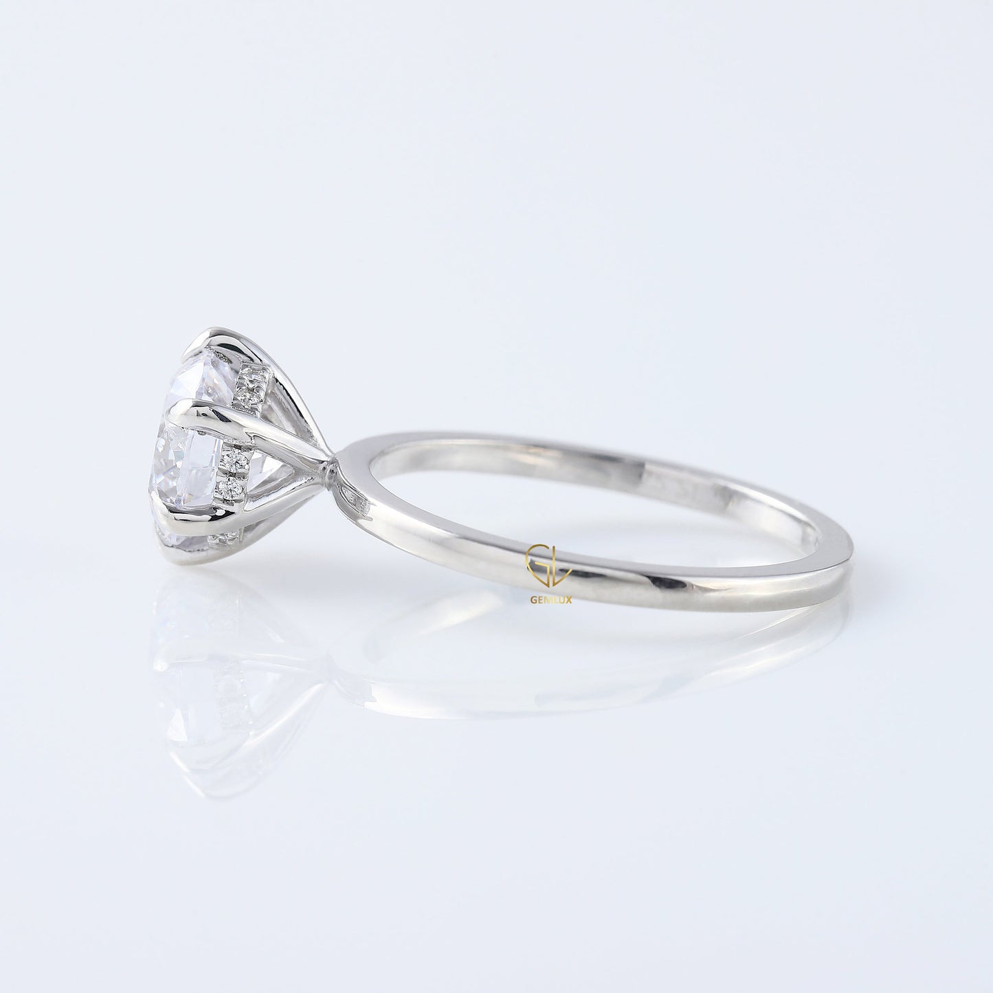 IGI Certified Round Cut Lab Grown Hidden Halo Solitaire Ring