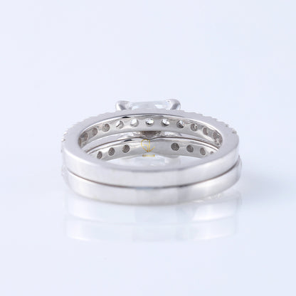 Lab Grown Princess Cut Diamond Ring Set