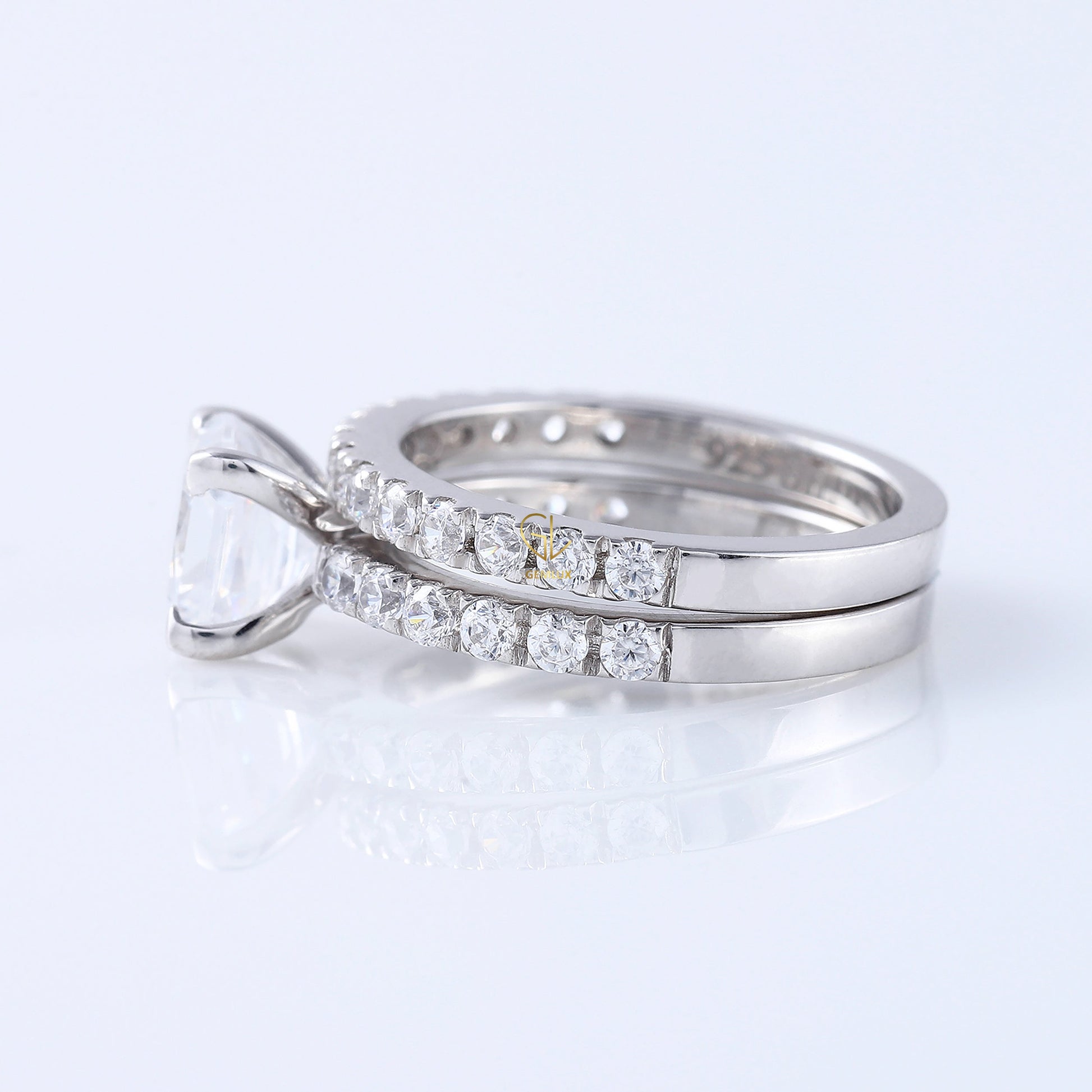 Lab Grown Princess Cut Diamond Ring Set