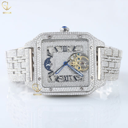 Square Roman Dial Automatic Movement Lab Grown Diamond Watch