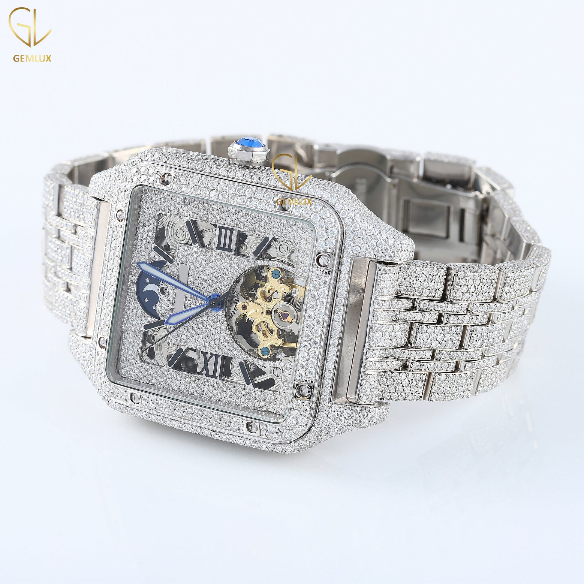 Square Roman Dial Automatic Movement Lab Grown Diamond Watch