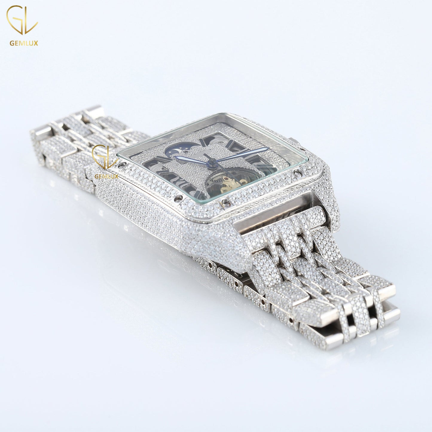 Square Roman Dial Automatic Movement Lab Grown Diamond Watch