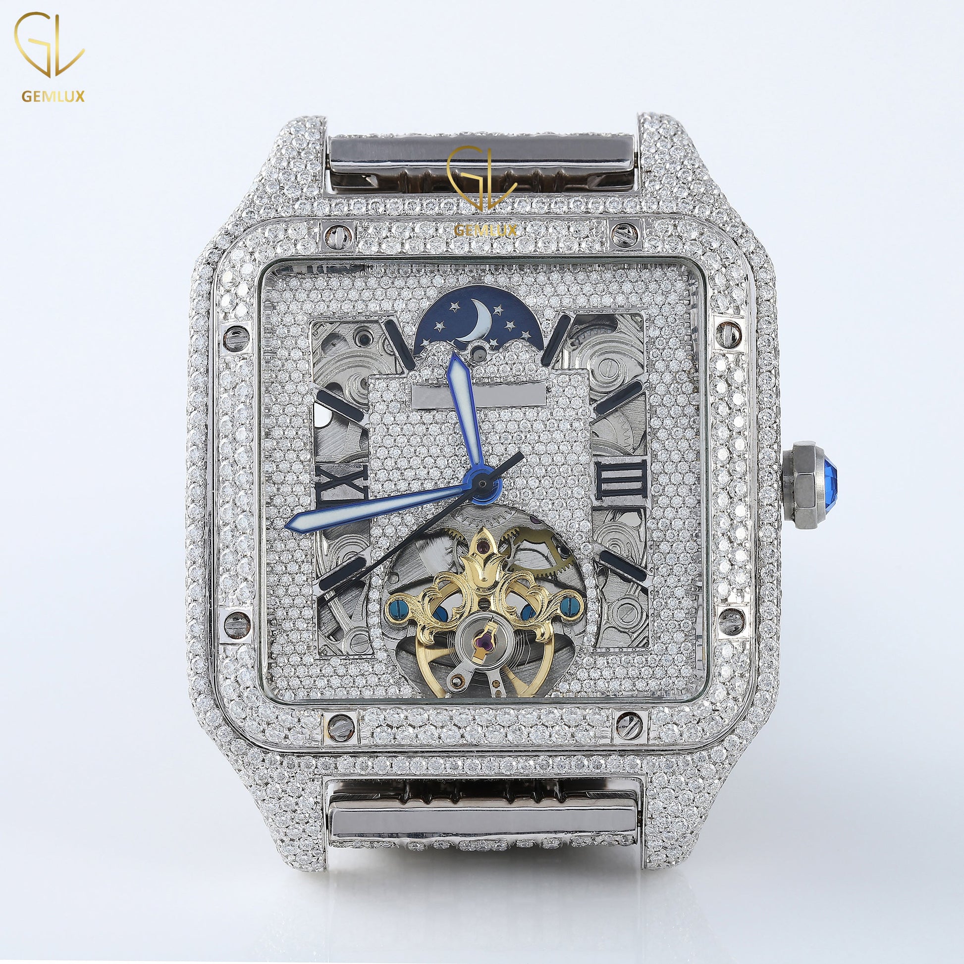 Square Roman Dial Automatic Movement Lab Grown Diamond Watch