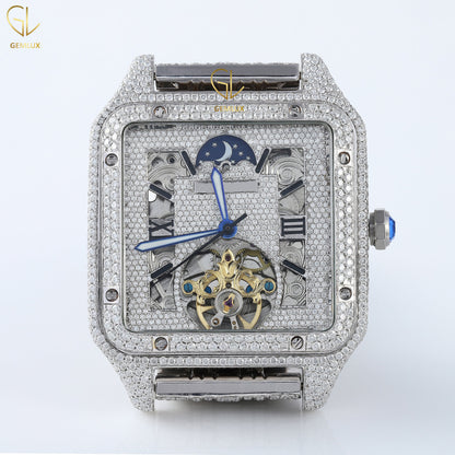 Square Roman Dial Automatic Movement Lab Grown Diamond Watch