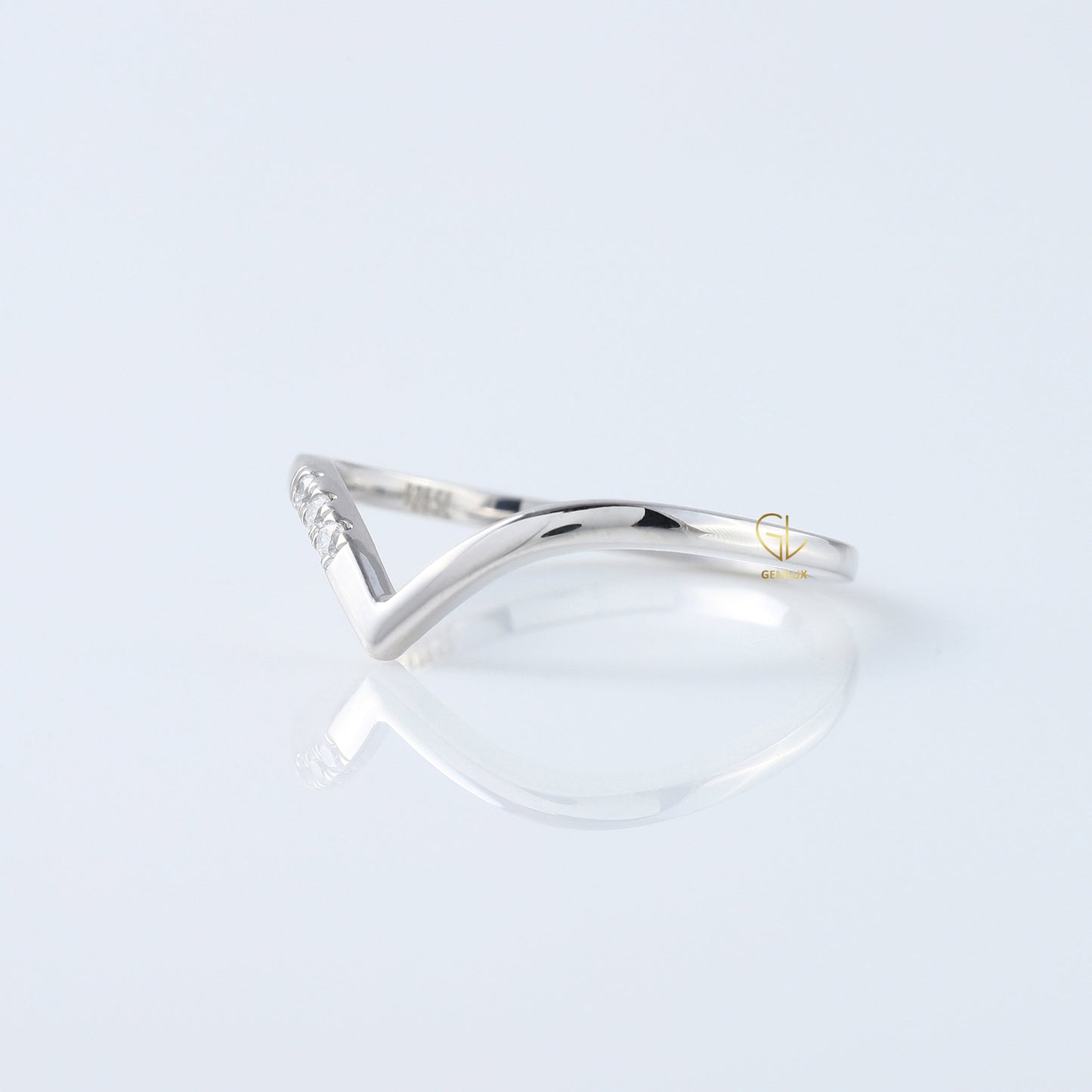 Three Stone Round Cut Lab Grown Diamond Wishbone Wedding Ring