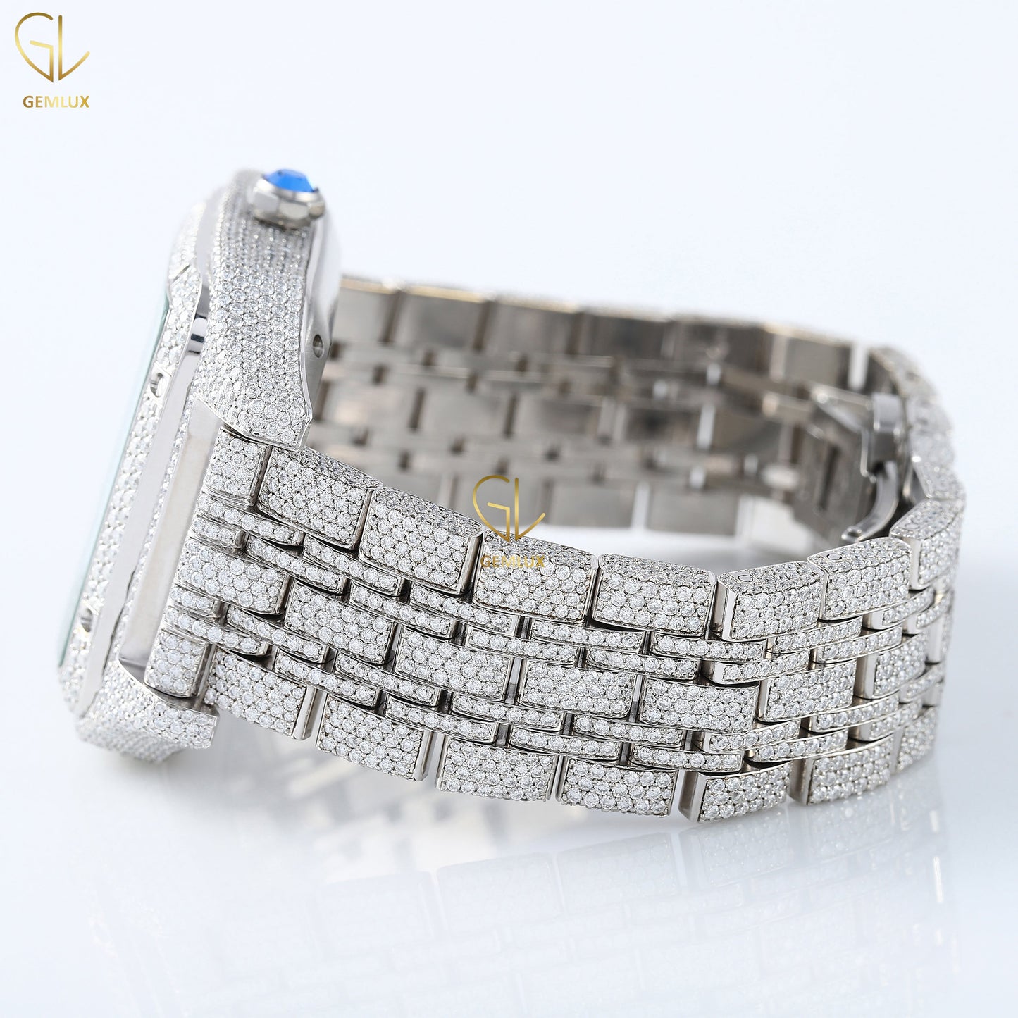 Square Roman Dial Automatic Movement Lab Grown Diamond Watch