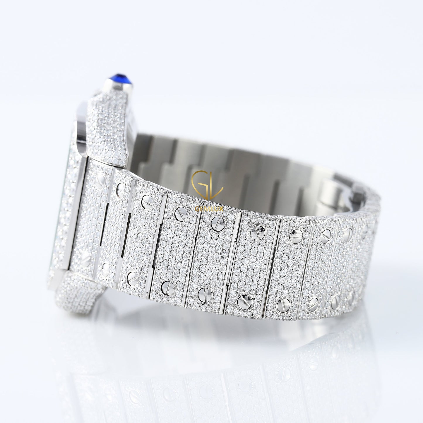 Iced Out Square Skelton Dial VVS Moissanite Diamond Hip Hop Watch