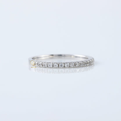 Round Cut Moissanite Delicate Eternity Wedding Band